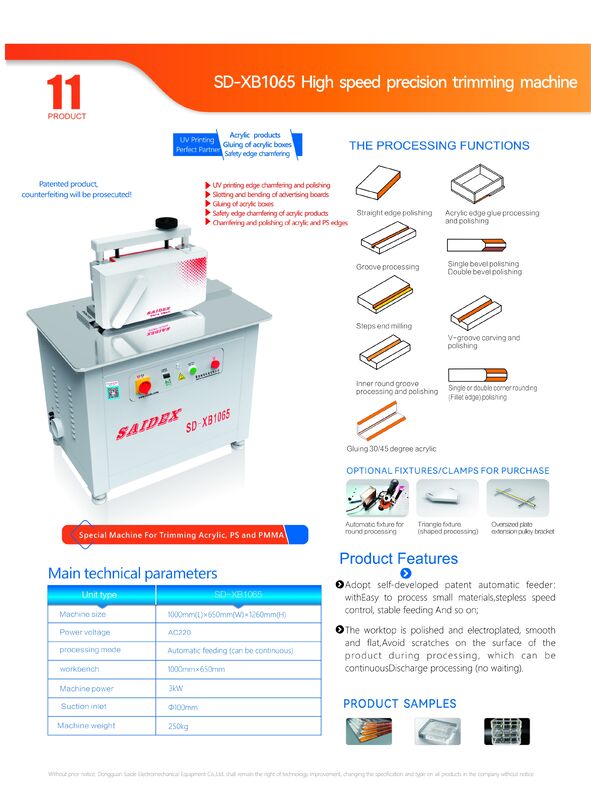 45 Degree High Efficiency Acrylic Chamfering Machine Easy to Operate for Precision Trimming