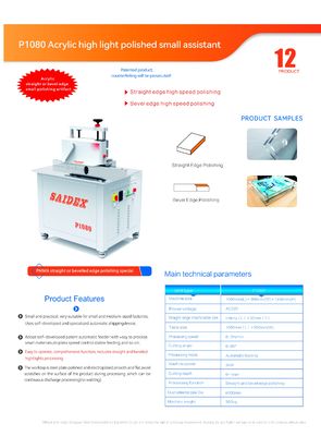 Machine de polissage acrylique P1080 à haute brillance | Polisseuse PMMA pour bords droits et biseautés